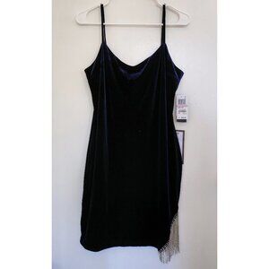 City Studio Slim Blue Velvet Dress